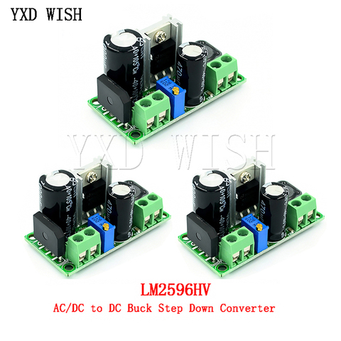 LM2596HV AC/DC to DC Buck Converter Module 3v 3.3V 5V 6V 9V 12V 15V 24V DC 5V-50V Adjustable Step-Down 3A LM2596 Power Supply LM ► Photo 1/3