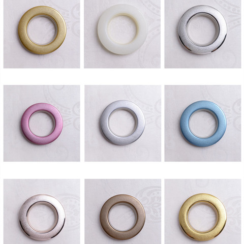 20/40/80PCS/ LOT High Quality Home Decoration Curtain Accessories Nine Colors Plastic Rings Eyelets for Curtains Grommet Top ► Photo 1/6
