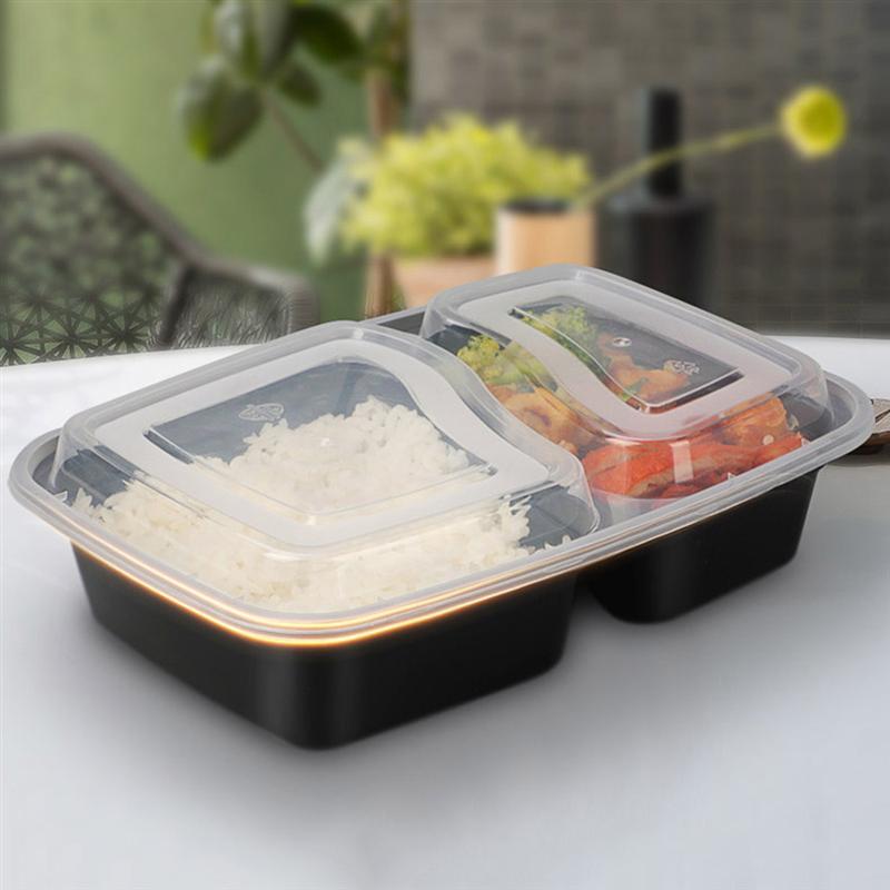 Price History Review On pcs 1000ml Disposable Meal Prep Containers 2 Compartment Food Storage Box Microwave Safe Lunch Boxes Black With Lid Aliexpress Seller Lisa Tool Store Alitools Io