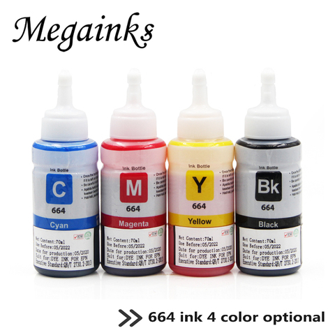 Refill 664 dye ink For Epson Eco Tank L100 L110 L120 L210 L310 L355 L360 L364 L365 L486 L550 L800 L805 L810 ET-2650 printer ► Photo 1/6