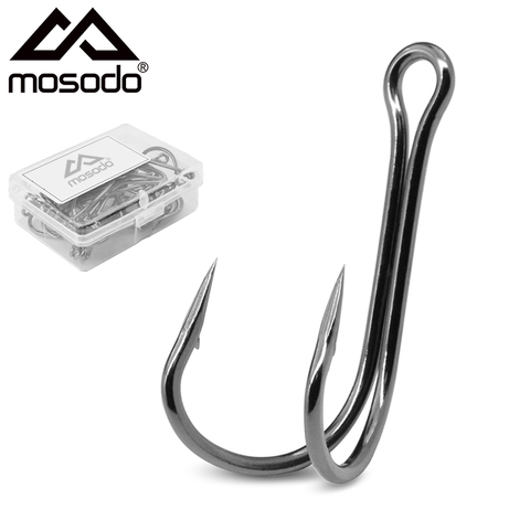 Mosodo 10pcs/set lure double fishing hooks barbed carp fishhook soft worm hook fly fishing hook accessories ► Photo 1/6