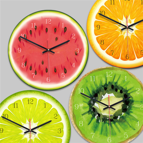 Fresh Fruit Wall Watches Home Decor Hanging Lemon Kitchen Clocks Reloj de Pared Beverage Shop Decoration Special Gift  Summer ► Photo 1/6