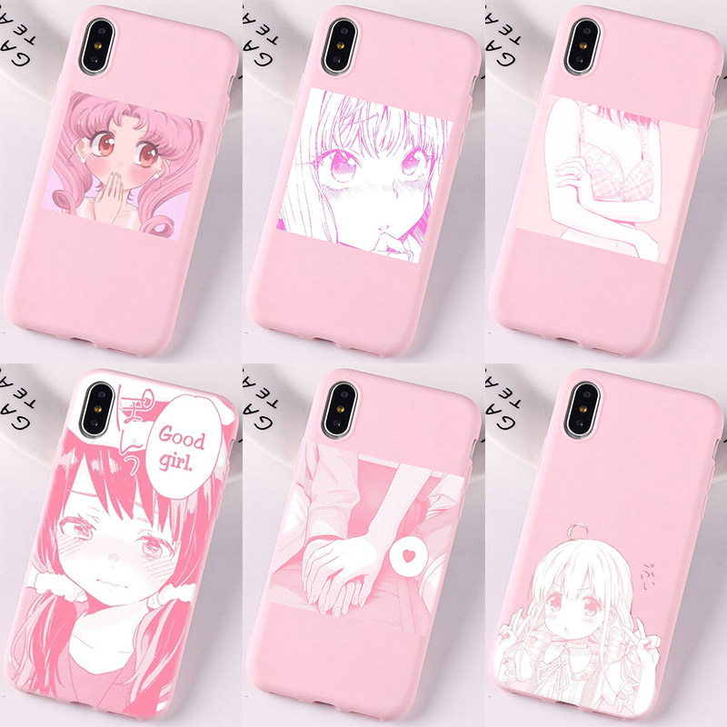 Price History Review On For Iphone 8 Hot Pink Manga Cute Japanese Anime Cartoon Kawaii Japan Girl Love Phone Case For Iphone 7 6 Plus 6s X Xs Xr Cover