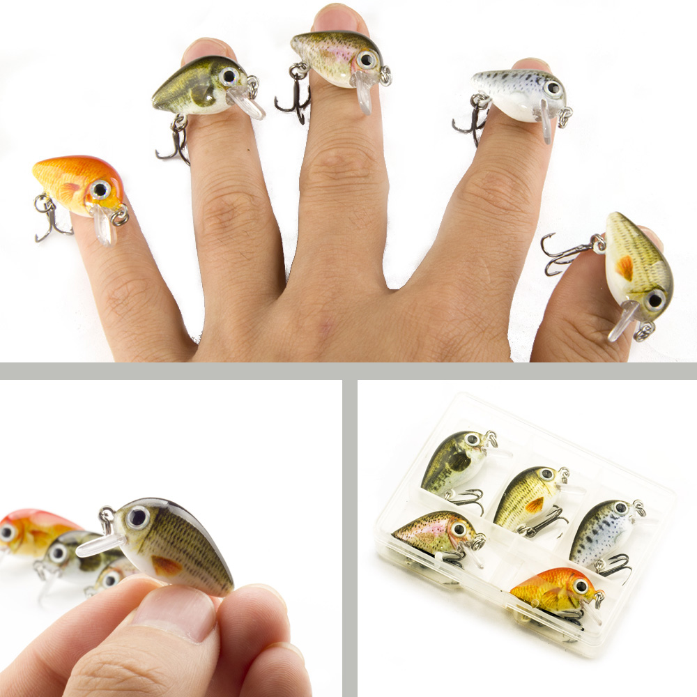 Walk Fish 5 Pcs/Lot 1.8g 3cm Topwater 0.1-0.5m Japan Mini Crankbait 5 Baits 