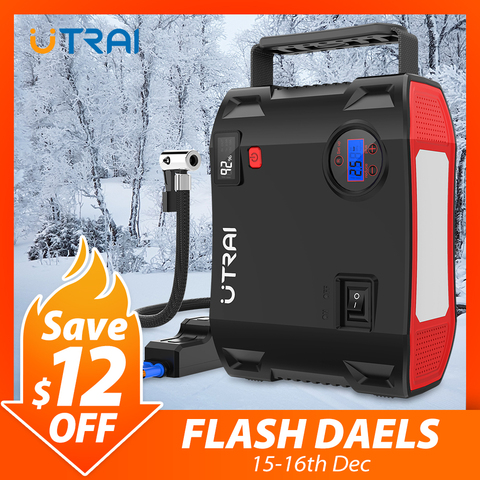 UTRAI Jump Starter 4 in 1 Pump Air Compressor 2000A 24000mAh Power Bank 12V Digital Tire Inflator 150PSI Emergency Battery Boost ► Photo 1/6