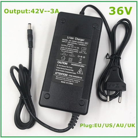 36V 3A Battery Charger Output 42V 3A Charger Input 100-240 VAC Lithium Li-ion Li-poly Charger For 10Series 36V Electric Bike ► Photo 1/5