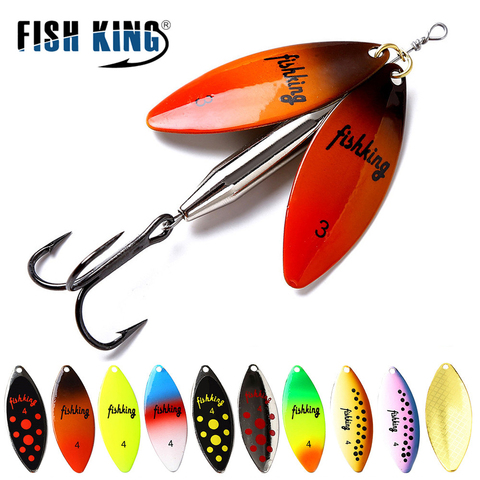 FISH KING Brass Material Long Cast Double Piece 10 Color With Treble Hook Fishing Lure ► Photo 1/6