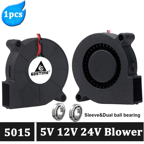 Gdstime 50mm 5015 Blower Fan DC 5V 12V 24V For 3D Printer Parts Centrifugal Cooling Fans 50x50x15mm Turbo Cooler 2Pin USB ► Photo 1/6