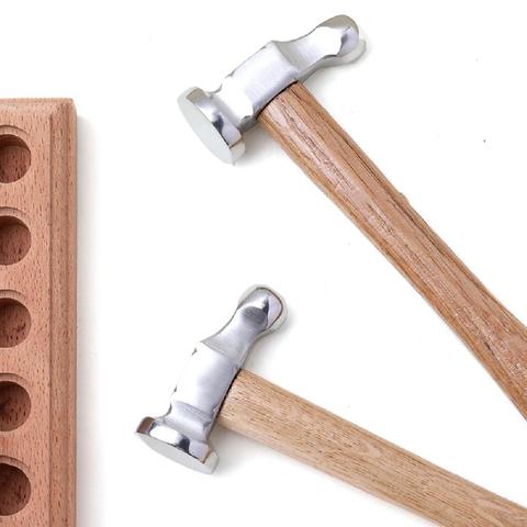 Creative Hammer Mini Wooden Hammer Stainless Steel Jewelry Round HeadgoldsmithMultifunctional Manual DIY Hammer For Leather ► Photo 1/4