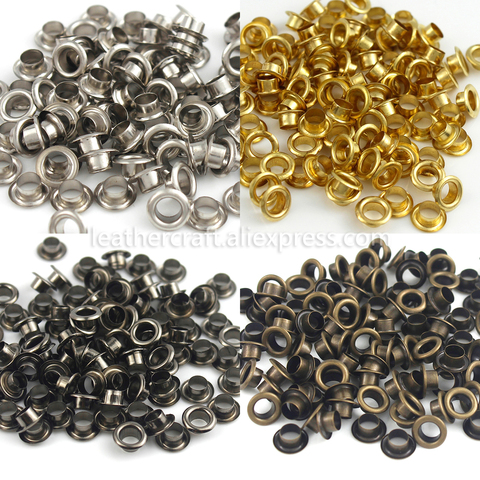 100sets 4.5mm Brass Eyelet with Washer Leather Craft Repair Grommet Round Eye Rings For Shoes Bag Clothing Leather Belt Hat ► Photo 1/6