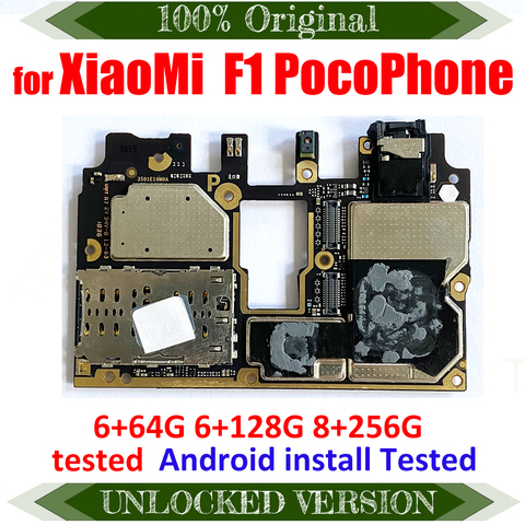 TDHHX Full Working For Xiaomi Pocophone Poco F1 Motherboard 6G+64G 6G+128G 8G+256G 100% Unlocked Original Logic Board Mainboard ► Photo 1/2