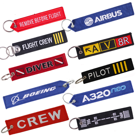 Remove Before Flight Keychain for Aviation Gifts motorcycle Embroidery OEM Key chain keyring Crew Key Fob Key Tags Label llavero ► Photo 1/6