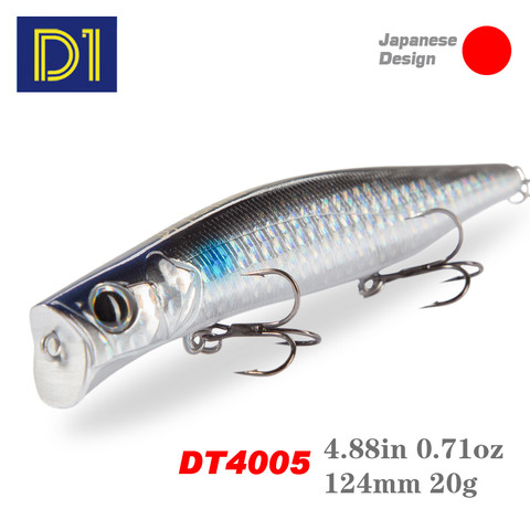 D1 Hot Fishing Lures 124mm 20g Floating Popper Bait 8 Colors Hard Bait Artificial Wobblers Plastic Fishing Tackle ► Photo 1/6