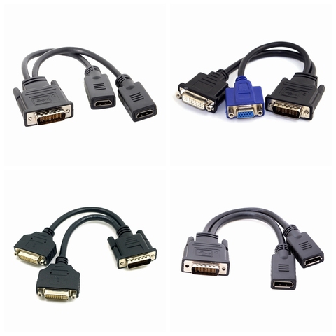 DMS 59PinDMS-59 DP hdmi Male to 2 x VGA DVI 24+5 Female Converter Adapter Dual Link Video Splitter Cable for Dual Monitor System ► Photo 1/6