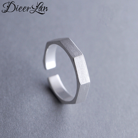 New 100% Real 925 Sterling Silver Hexagon Rings For Women Big Finger Rings For Unisex Jewelry Men ► Photo 1/6
