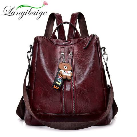 Hot Fashion Women Backpack High Quality Youth Leather Backpacks for Teenage Girls Female School Shoulder Bag Bagpack Mochila ► Photo 1/6