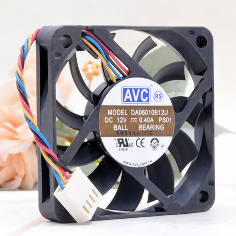 60mm pwm fan slim For AVC DA06010B12U 10mm thickness 6010 12V 0.40A 60 * 60 * 10MM ultra-thin air volume cooling fan ► Photo 1/6