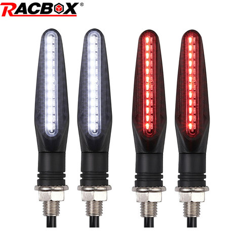 New Motorcycle 24LEDs high bright Amber Turn Signal Indicator Light front rear White Day Running light Flowing Red Brake Lamps ► Photo 1/6