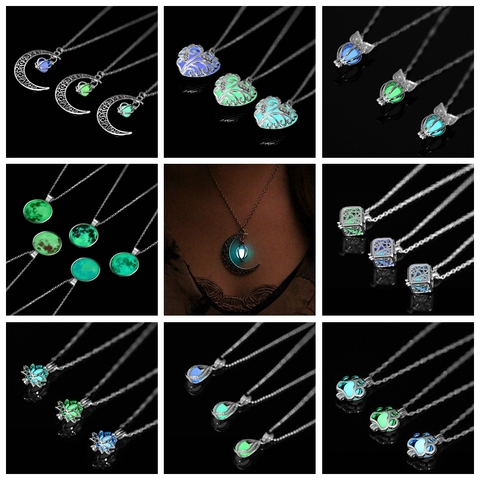 ZOVOLI Vintage Moon Luminous Glowing Moonstone Pendant Necklace Women Jewelry Long Chain Lotus Buddha Pendant Necklaces Gifts ► Photo 1/6