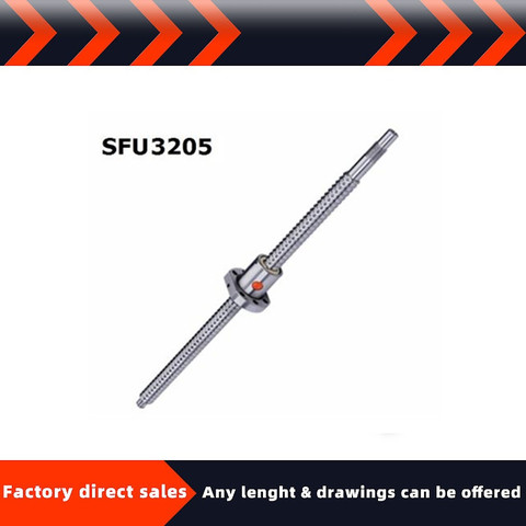 1pcs Any length 100 150 165mm-1000mm RM 3205 Anti Backlash ball screw SFU3205 with Ball Nut Ballnut CNC parts ► Photo 1/4