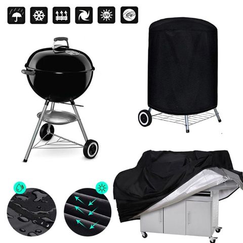 BBQ Cover Outdoor Dust Waterproof Weber Heavy Duty Grill Cover Rain Protective Outdoor Barbecue Cover Round Bbq Grill Black（190T ► Photo 1/6