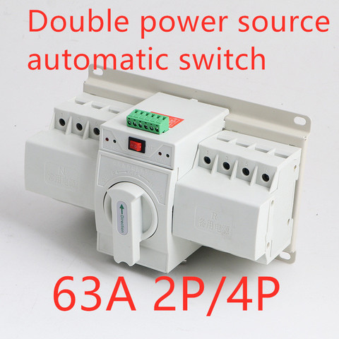2P/4P 63A 220V/380V MCB type Dual Power Automatic transfer switch ► Photo 1/6