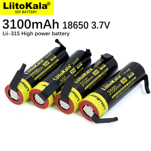 1PCS New LiitoKala  Lii-31S 18650 Battery 3.7V Li-ion 3100mA 35A Power battery For high drain devices+DIY nickel ► Photo 1/4