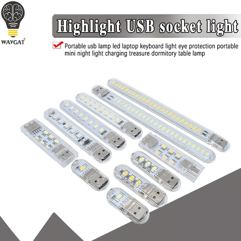 USB LED Book Lights 2-24LEDS SMD 5630 5730 LED Bulb 5V Power Input White 5000-6500K Warm White 3000-3500K USB Night light ► Photo 1/6