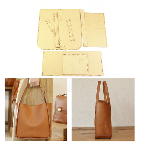 diy Leather kraft women handbag bucket kraft paper die cutting template pattern hollowed stencil 24x23x12cm ► Photo 1/6