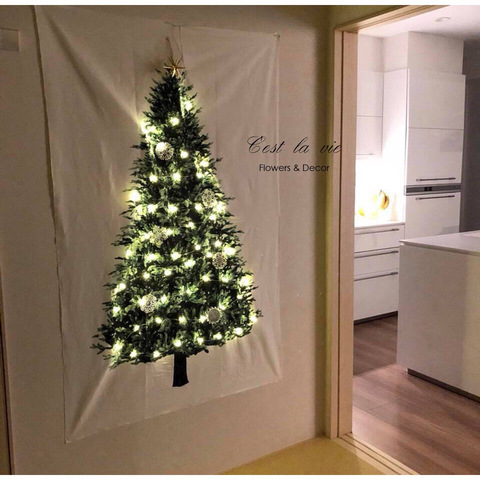 Ins Christmas tree pine hang cloth wall decor cloth Christmas decoration for home small fresh holiday background simple tapestry ► Photo 1/4