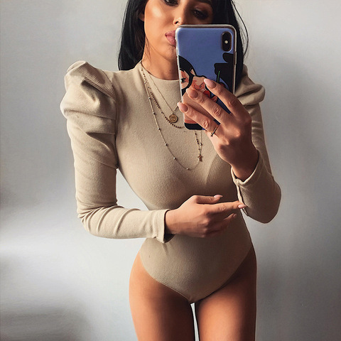 2022 Spring Women Sexy Bodysuit Winter Fashion Casual Bodycon Solid Knitted Bodysuits Body Tops For Women Female ► Photo 1/6