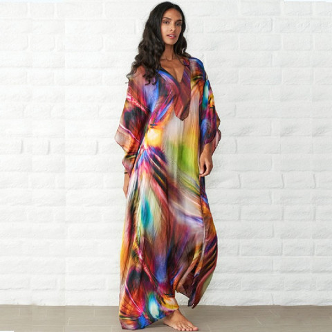 Quick-drying Kaftan Beach Cover up Pareos de Playa Mujer 2022 Beach Wear Oversize Bikini Cover up Robe Plage Beach Tunic Q831 ► Photo 1/6