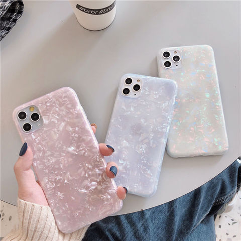 Glitter Dream Shell Pattern Case For iPhone 12 11 11Pro Max XR XS Max X 8 7 6S Plus Soft IMD Silicone Cover For iPhone 11 12 Pro ► Photo 1/6