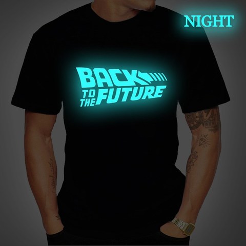 Back To The Future Tshirt Luminous T Shirt camiseta Summer Short Sleeve T Shirts back to future Tee Tops Streetwear T-shirts 4XL ► Photo 1/6