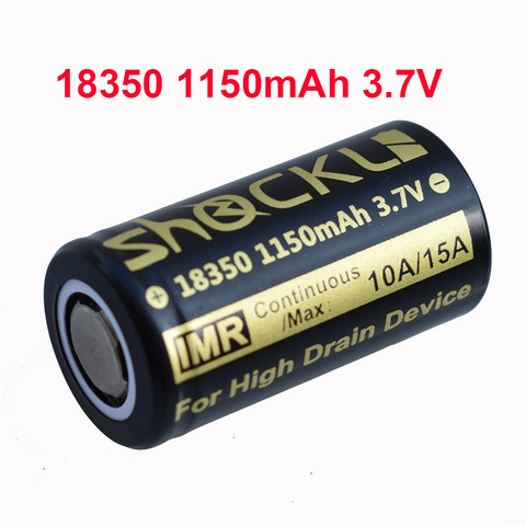 Shockli IMR18350 1150mAh lithium battery 3.7V rechargeable battery continuous 10A discharger current BATTERY 18350 ► Photo 1/5