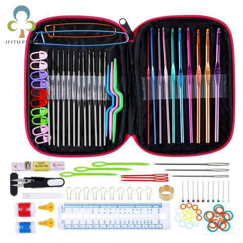 122/100/22Pcs DIY 22 Sizes Crochet Hooks Needles Stitches Knitting Craft Case Crochet agulha set Weaving Tools Sewing Tools ZXH ► Photo 1/6