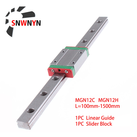 MGN12 200 400 450 500 800 900 1000 1500mm Miniature Linear Rail Slide 1pc MGN Linear Guide+1pc MGN12H/MGN12C Carriage CNC Parts ► Photo 1/6