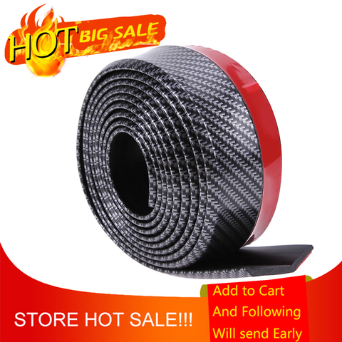 VODOOL Soft Carbon Fiber Car Rubber Bumper Strip Outside Bumper Front Lip 60/65mm Width 2.5m length Car Bumper Strip Car Styling ► Photo 1/6