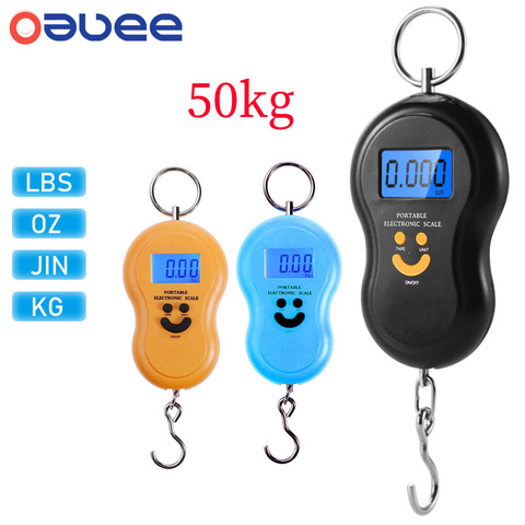 Oauee 50Kg Mini Digital Scale For Fishing Luggage Travel Weighting kitchen Steelyard Hanging Electronic Hook Scale KG/LBS/JIN/OZ ► Photo 1/6