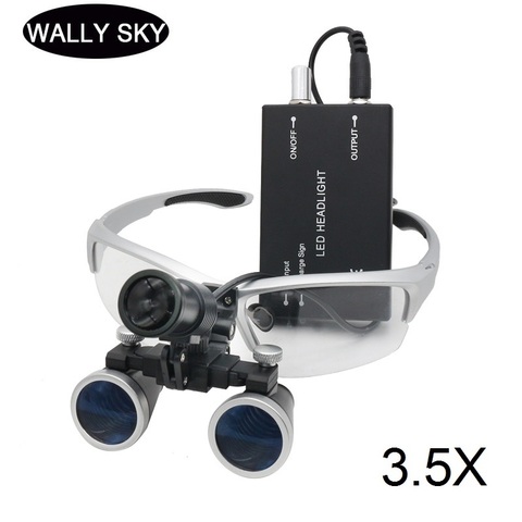 Dental Loupe Magnifier LED Binocular Magnifier Surgery Surgical Medical Operation Dental Glasses with Spotlight Head Light 3.5X ► Photo 1/6