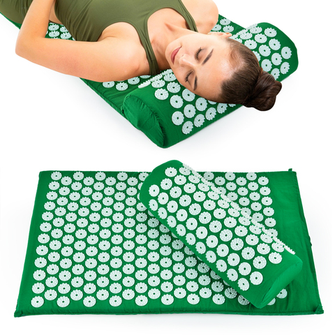 Hot Massager Massage Mat Acupressure Relieve Back Body Pain Relax Spike Mat Acupuncture Massage Yoga Mat with Pillow ► Photo 1/1
