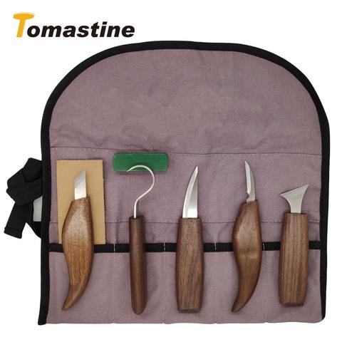 DIY Carving Knife Woodcut Hand Wood Carving Tools Set Woodcarving Cutter Knives Woodworking Hand Tools worker with cloth bag ► Photo 1/6