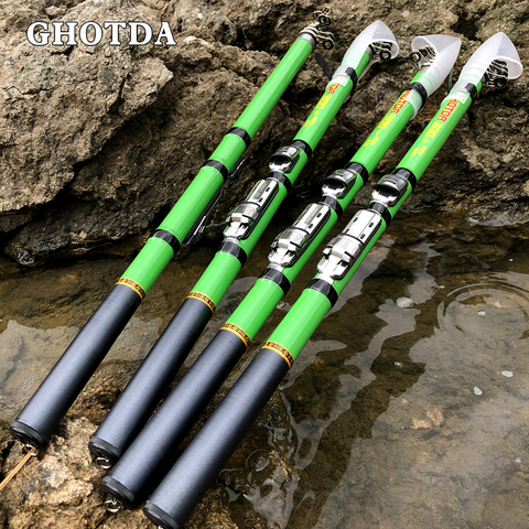 GHOTDA Rock fishing rod ultra light high quality carbon fiber Spinning fishing pole telescopic portable travel sea boat ► Photo 1/6