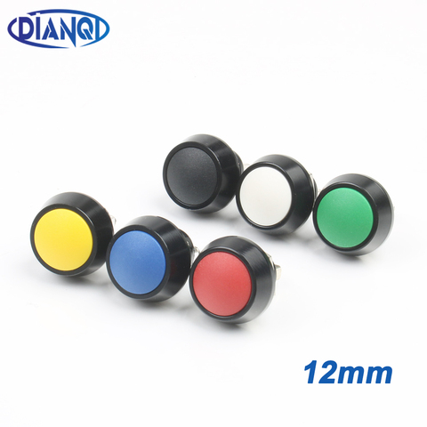 12mm domed Momentary 1NO Zinc-aluminum Alloy Button Metal Push Button Switch waterproof press button reset switch12QX.F.BK ► Photo 1/6