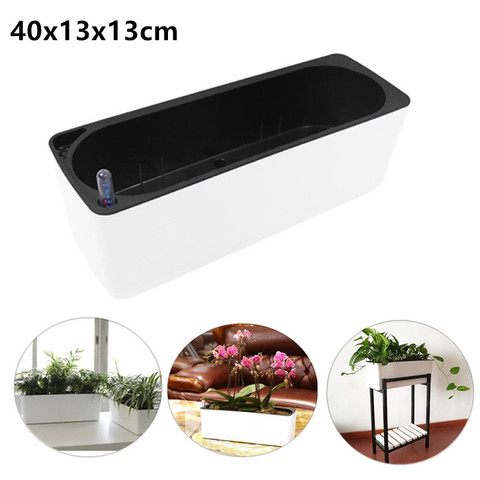 Rectangular Desktop Home Automatic Water-Absorbing Lazy Flower Pot Potted Hydroponic Plastic Flower Pot +Water Level Indicator ► Photo 1/1