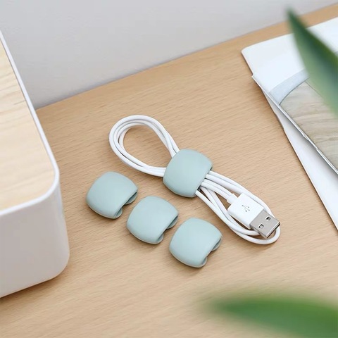 4Pcs Cable Winder Fashion Simple Round Clip USB Charger Holder Desk Tidy Organiser Wire Cord Lead for Desktop Cable Fixed ► Photo 1/6