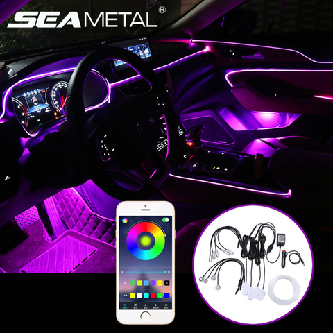 RGB LED Strips Ambient Light APP Sound Music Control for Car Interior  Atmosphere Light Car Backlight DIY 2/4/6M Fiber Optic Band - Price history  & Review, AliExpress Seller - BLALION Store