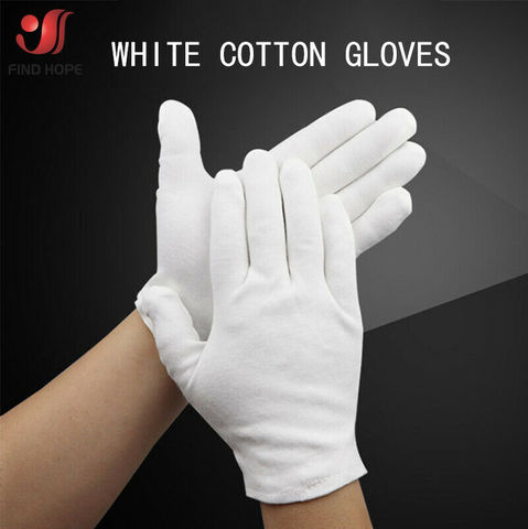 1/6/12Pairs White Cotton Gloves Protective Work Jewelry Inspection Disposable Safety Glove Lightweight Unisex soft ► Photo 1/6