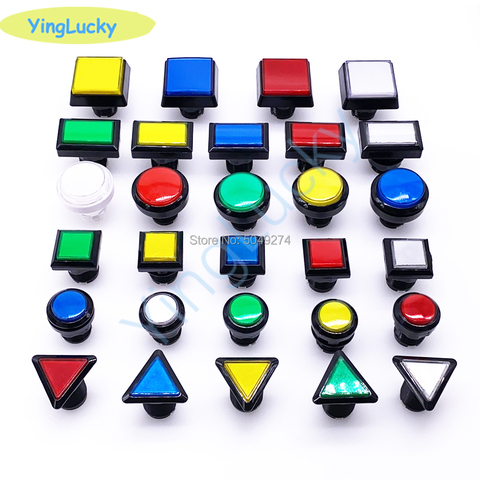 Free shipping arcade button with 12V led bulb square button 51mm 33mm rectangular button 51*30mm triangle round button 28mm 45mm ► Photo 1/6