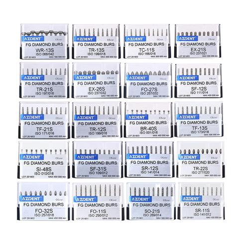 AZDENT Dental FG Diamond Burs Drills For High Speed handpiece Super Coarse Diamond Abrade Crown Cavity Preparation 10 pcs/box ► Photo 1/6